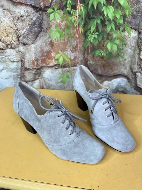 LANDS' END Gray Suede Lace-Up Oxfords, 7B - Picture 7 of 16